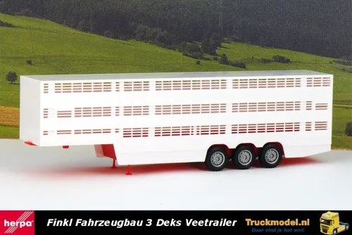 Herpa 076333-002 Finkl Fahrzeugbau 3 deks veetrailer