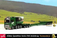 Herpa 315845 Kübler Spedition Volvo FH5 XL 8x4 Ketelbrug moduletrailer