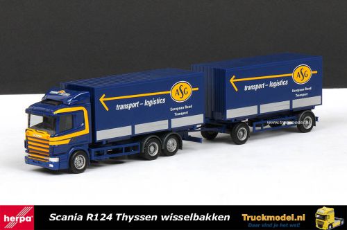 Herpa 145800 ASG Scania 124 wisselbakken combinatie