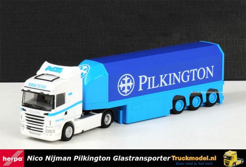 Herpa 156899 Nijman Zeetank Pilkington Scania R440 binnenlader