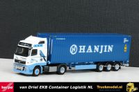 Herpa 302876 van Driel EKB Volvo FH03 Hanjin container oplegger