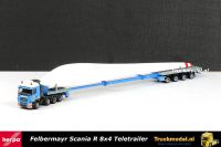 Herpa 907453 Felbermayr Scania R6 8x4 Teletrailer met rotorblad