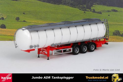 Herpa 075619-002 ADR Jumbo Tankoplegger rood chassis