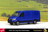 Herpa 095853 MAN TGE laag dak gesloten bestelwagen blauw