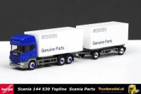 Herpa 1593149 Scania Parts Scania 144-530 Topline wisselkoffer combi + Chauffeur