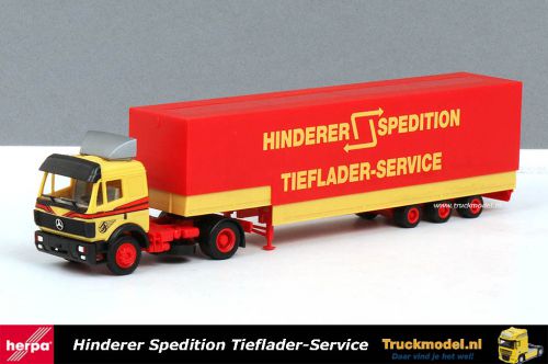 Herpa 166805 Hinderer Spedition Tieflader-Service Mercedes 