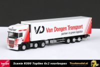 Herpa 1792 Van Dongen Transport Scania R500 Topline 6x2 koeloplegger