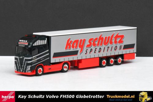 Herpa 306980 Kay Schultz Eggebek Volvo FH500 Globetrotter XL trekker schuifzeiloplegger