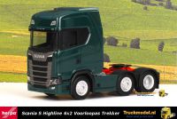 Herpa 307543-003 Scania S Highline 6x2 voorloopas trekker donkergroen