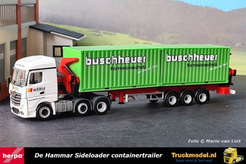 Herpa 312059 Schmid Mercedes Hammar Sideloader Containertrailer