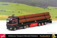 Herpa 313773 Nottelmann Daf XF SSC vlakke trailer met buizen