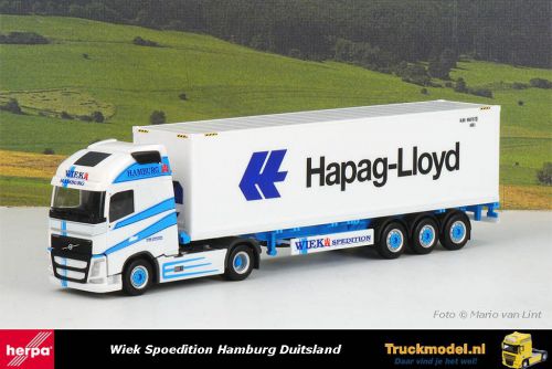 Herpa 314848 Wiek Spedition Hapag-Lloyd Volvo FH4 Globetrotter 40ft HC Reefer containeroplegger