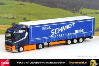 Herpa 315371 Schmidt Heide Volvo FH5 Globetrotter schuifzeiltrailer