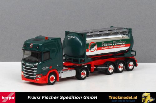 Herpa Exclusief 5023 Franz Fischer Scania R580 HL Tankcontainer trailer