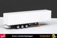 Herpa 076302-002 Krone schuifzeiloplegger wit zwart chassis