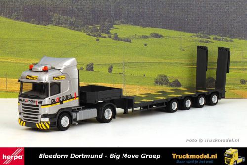 Herpa 949590 Bloedorn BigMove Scania R6 Semi dieplader