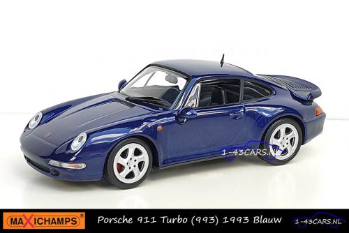 Maxichamps 940 069201 Porsche 911 Turbo 1993 Blue metallic